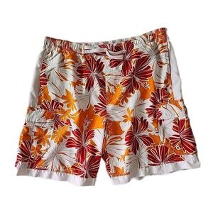 Mossimo Men's XL Swim Trunks Board Shorts Floral Print Unlined Pockets Retro EUC